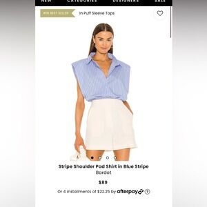 Shoulder Pad Sleeveless Shirt